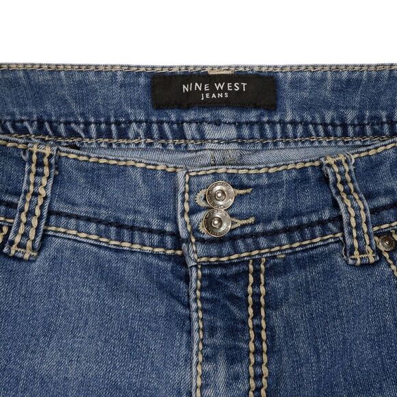 Nine West Jeans Womens 14/31 Annette Embellished Blue Denim Measures 36 x 29.5 - Picture 3 of 12